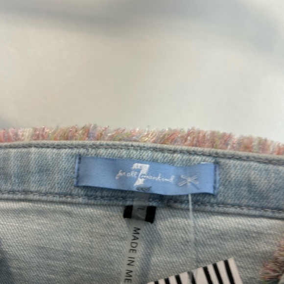 7 for all mankind Light Blue Denim button corset top size L - Picture 2 of 3